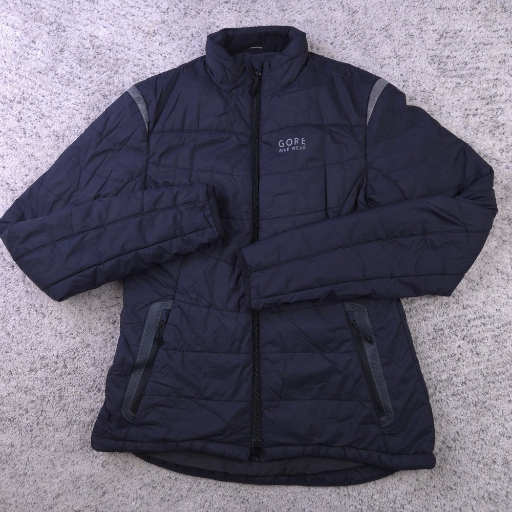 Gore Wear Windstopper Cycling Jacket Mens Small Full Zip Black Puffer Windproof